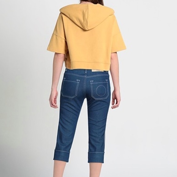 Chloe Dark Wash Cropped Rolled Hem Jeans Size 34/0-2 NWOT - Picture 2 of 12